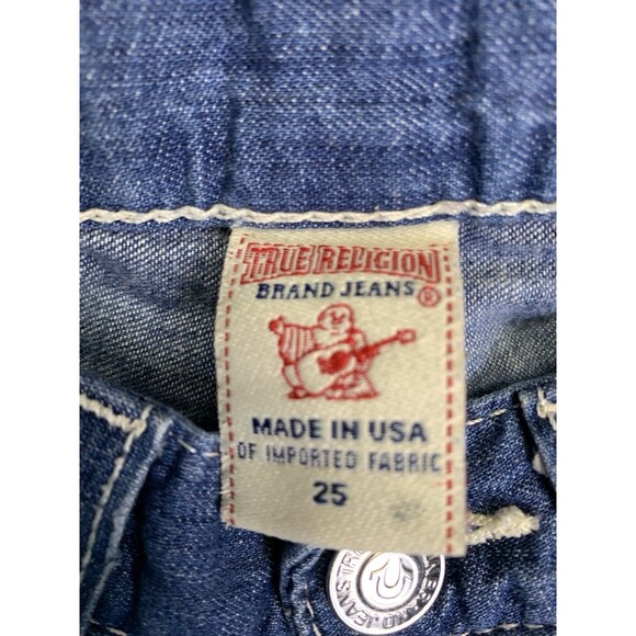 True Religion Jeans Womans Size 25 Blue Cameron Button Fly Flap Pocket Y2K USA - Picture 4 of 10